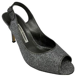 Manolo Blahnik Gray and Silver Heels